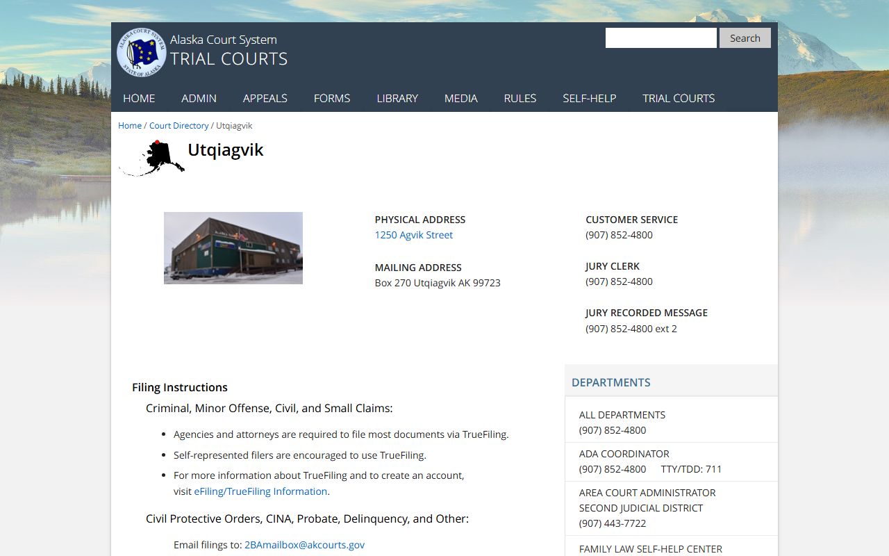 North Slope Borough Barrow court for civil court records